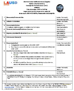 SSC agenda